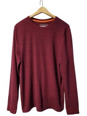Urban Pipeline MaxFlex Thermal Shirt Mens L Waffle Knit Long Sleeve Burgundy Y2K